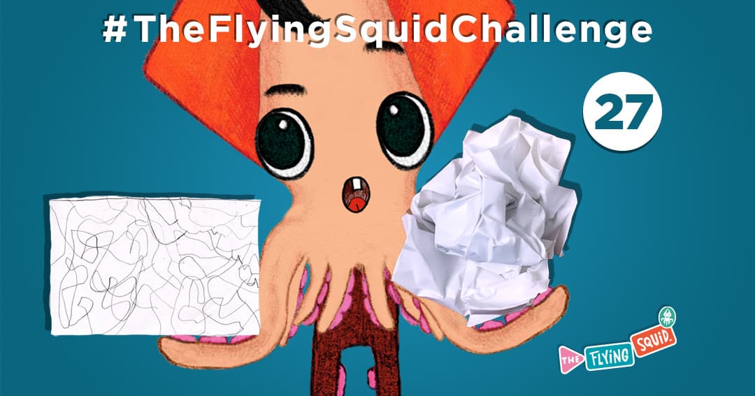 The Flying Squid is playing fun activities to do with kids, in this case playing a game called the Impossible Fold
